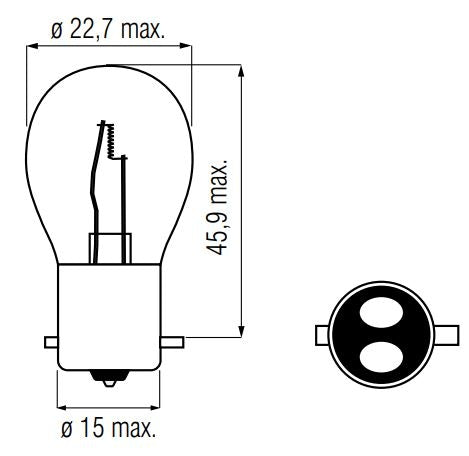 Lámpara Bosma 12V-20 20W Bax15d