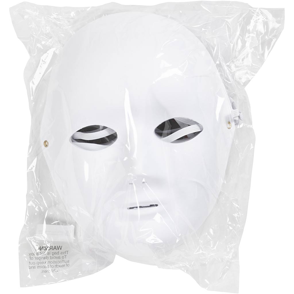 Creativ Company Mask, H: 22 cm, B: 17 cm, white, 10 piece 1 box