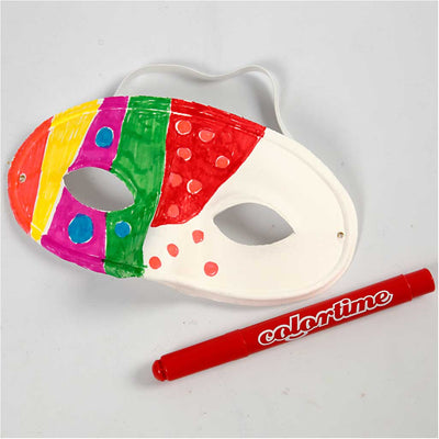 Maschera aziendale Creativ, h: 9,5 cm, l: 18,5 cm, bianco, 10 pezzi 1 scatola