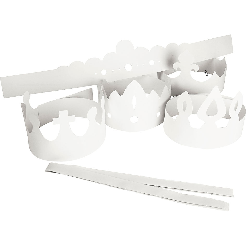 Coronas de empresa Creativ, h: 10-16,5 cm, l: 60 cm, 230 gr, blanco, 5 piezas 1 caja