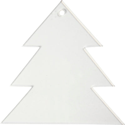 Colgantes acrílicos de Creativ Company, árbol de Navidad, h: 8 cm, grosor 2 mm, 5 piezas 1 caja