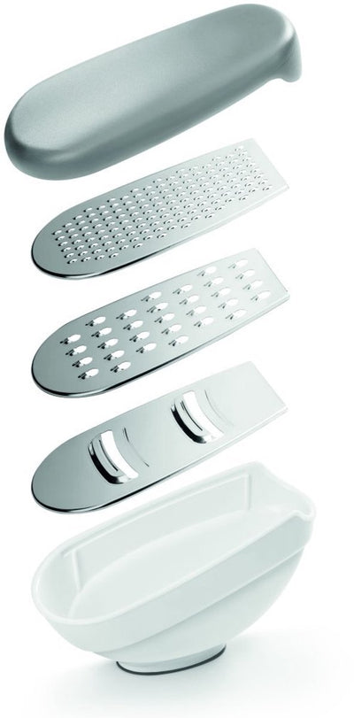 Metaltex - cheese grater 3 in 1 - with collection tray - 3 grater blades - dishwasher safe