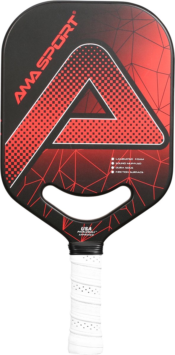 Pala da pickleball Ama sport pp001-c1r rosso nero – superficie in grafite – nucleo da 20 mm – manico forgiato aero-duraedge cx –
