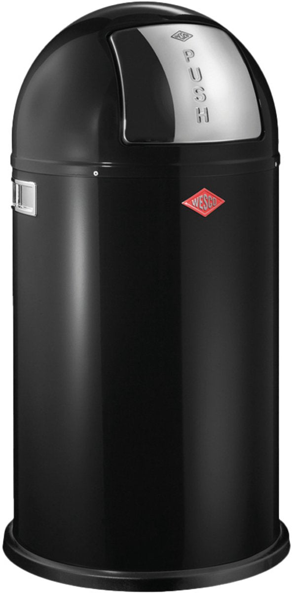 Papelera pushboy Wesco | 50 litros | metal - negro | cubo de basura - hecho en alemania