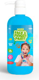 Botella de pintura de dedo de la cara natural de Boti con bombas azules, 1l