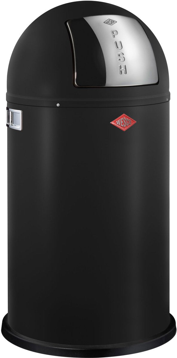 Papelera pushboy Wesco | 50 litros | metal - negro mate | cubo de basura - hecho en alemania