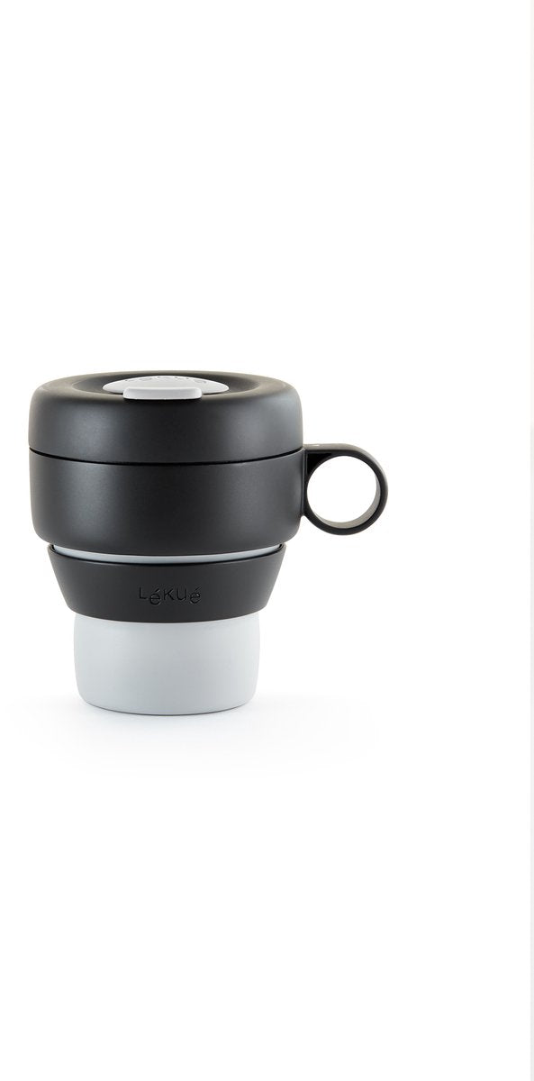 Lékué koffiebeker to go - 355 ml - grey