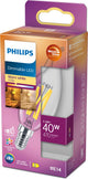 Philips LED candle transparent - 40 W - E14 - dimmable warm white light