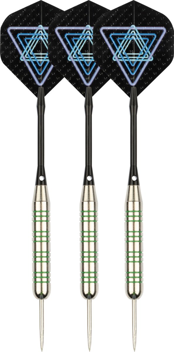 Set freccette Faver completo - aste di ricambio - alpacca - blu nero - 22 grammi
