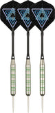 Set freccette Faver completo - aste di ricambio - alpacca - blu nero - 22 grammi