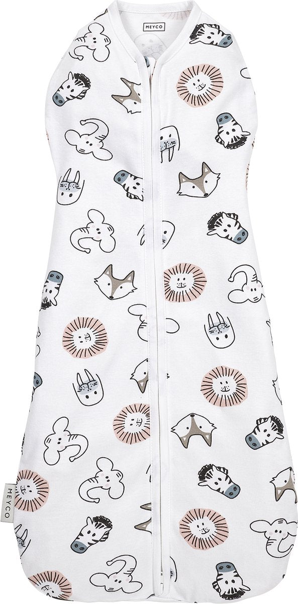 Meyco baby animal cocoon inbakerslaapzak - multicolour - 4-8 maanden - 70cm - 0.3 tog