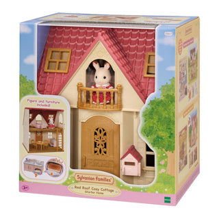 Famiglie Sylvanian Epoch 5567 Nuovo tetto rosso rosso accogliente casa di avviamento cottage