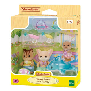 Epoch Familias Sylvanian Trio Trío Distribución de amigos Natación Diversión Diversión