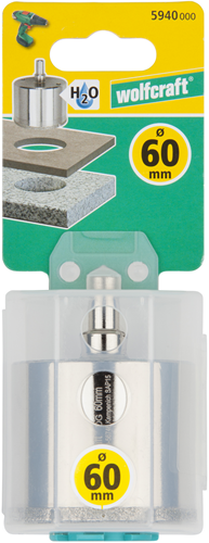 Broca de protección de diamante Wolfcraft | con eje | ø60mm | 1 pieza - 5940000