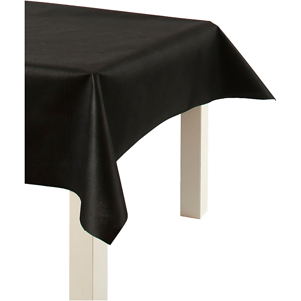 Mantel de empresa Creativ de imitación textil, ancho: 125 cm, 70 gr, negro, 10 m 1 rollo