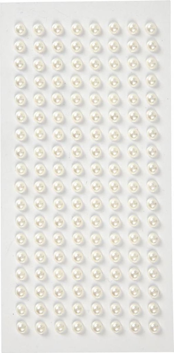 Creativ company half beads, d 5 mm, white, 144 pieces 1 box