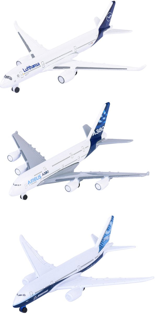 Veicoli aeroportuali Majorette, 3 tipi.