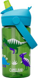 Camelbak thrive flip straw drinking bottle kids - 400 ml - with straw - water bottle - green (hip dinosaurs)