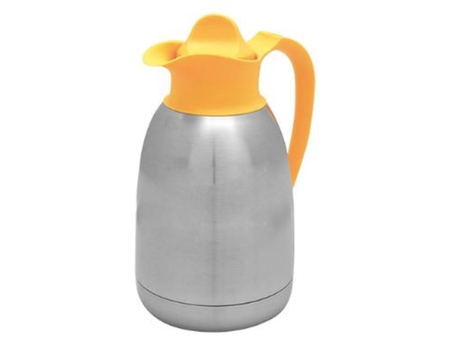 Jarra isotérmica de acero inoxidable Cater-profi con tapón de rosca amarillo 1,5 l