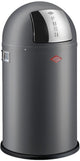 Wesco pushboy junior prullenbak | 22 liter | metaal - grafiet | vuilnisbak - made in germany