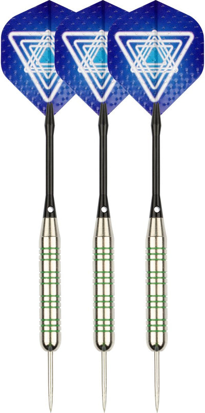 Set completo di freccette Faver - aste di ricambio - argento nichelato - metallico - blu - 23 grammi