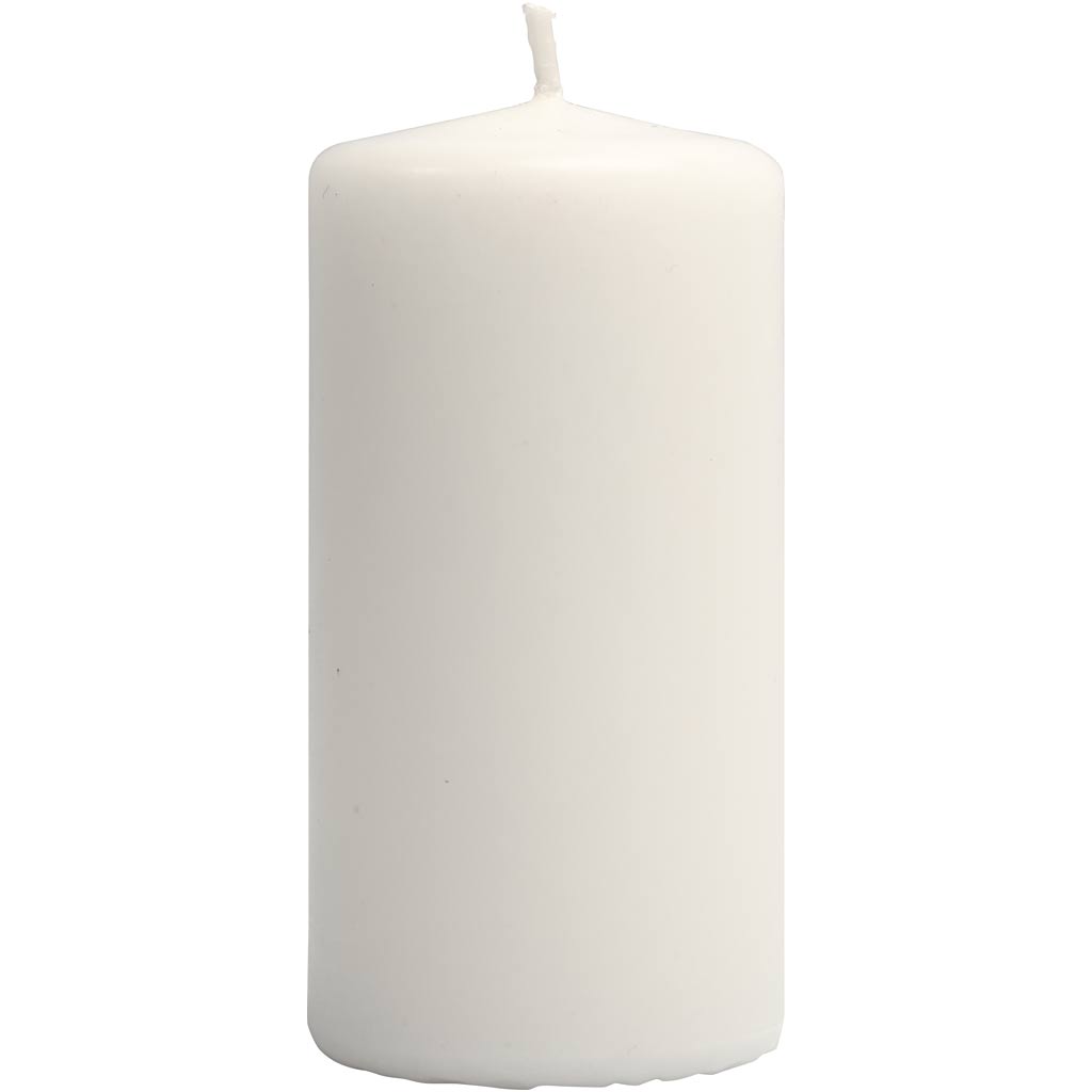 Velas de empresa Creativ, h: 100 mm, d 50 mm, blanco, 12 piezas 1 caja