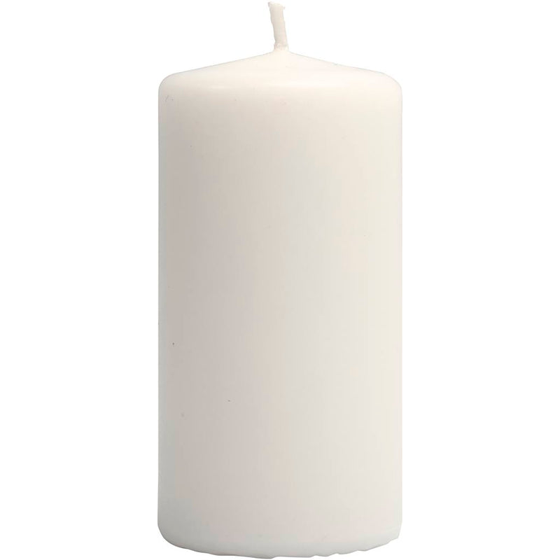Velas de empresa Creativ, h: 100 mm, d 50 mm, blanco, 12 piezas 1 caja