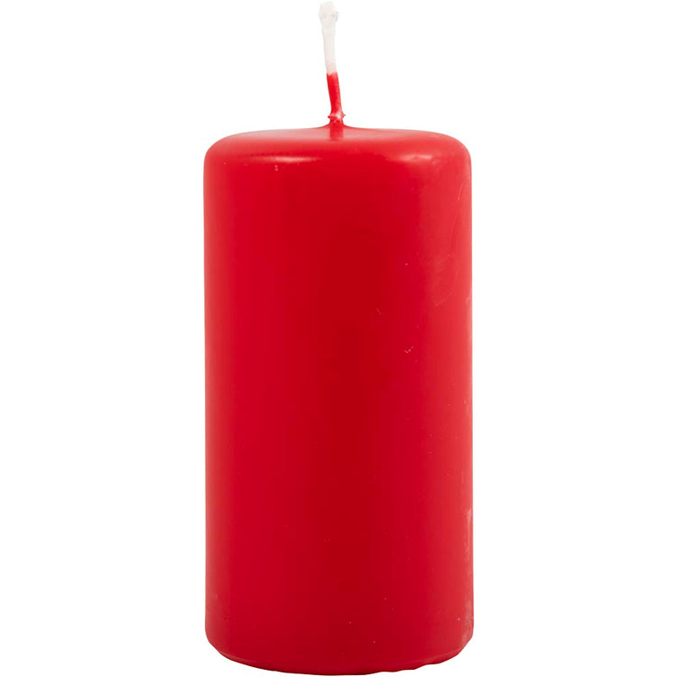 Candele aziendali Creativ, h: 100 mm, d 50 mm, rosso, 12 pezzi 1 scatola