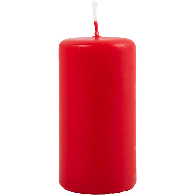 Candele aziendali Creativ, h: 100 mm, d 50 mm, rosso, 12 pezzi 1 scatola