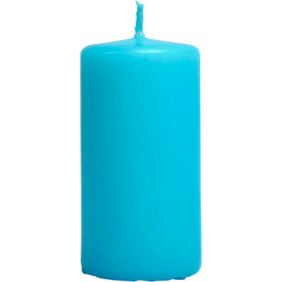 Velas de empresa Creativ, h: 100 mm, d 50 mm, azul claro, 6 piezas 1 caja