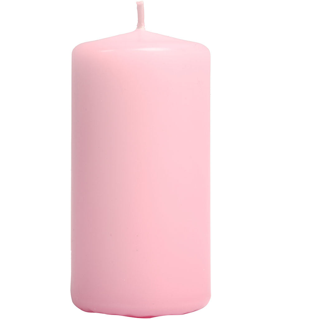 Candele aziendali Creativ, h: 100 mm, d 50 mm, rosso chiaro, 6 pezzi 1 scatola