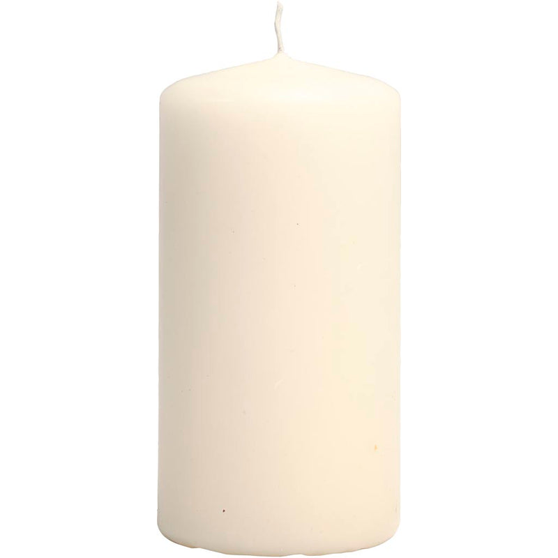 Candele aziendali Creativ, h: 100 mm, d 50 mm, bianco sporco, 12 pezzi 1 scatola