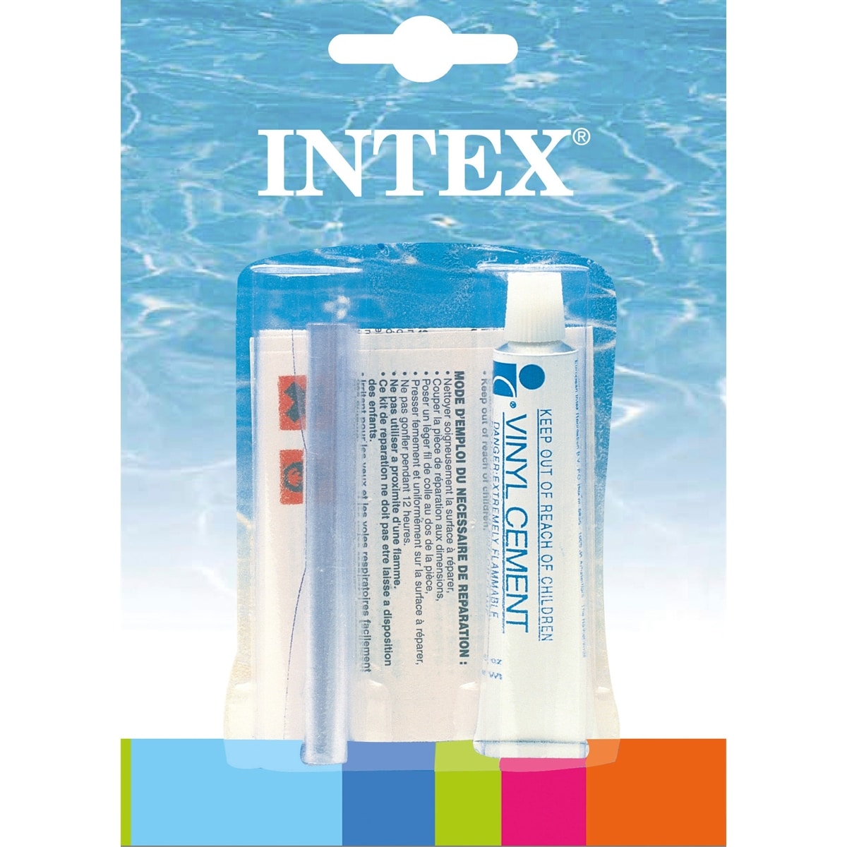 Gonfiare il kit di riparazione con colla e patch