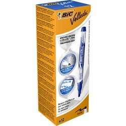 Rotulador pizarra blanca bic velleda azul pack 12 piezas
