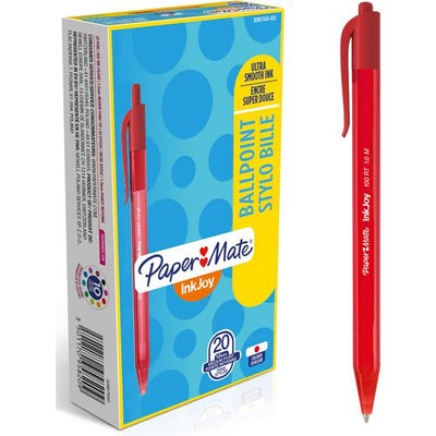 Penna a sfera inkjoy 100rt papermate s0957050 media rossa con pulsante
