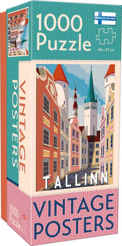Tactic Vintage Tallinn – Puzzle – 1000 pezzi – Storica città baltica in stile retrò – Design elegante e rilassante – Alta qualità scandinava