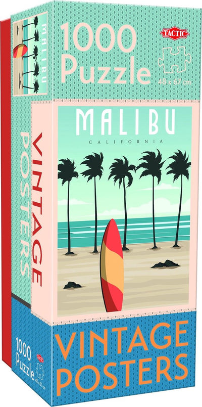 Tactic Vintage Malibu – Puzzle – 1000 pezzi – Sensazione retrò da spiaggia californiana – Design elegante e rilassante – Alta qualità scandinava