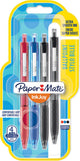 Penne a sfera Paper Mate Inkjoy 300RT con pulsante | punto medio (1,0 mm) | nero, blu e rosso | 4 pezzi