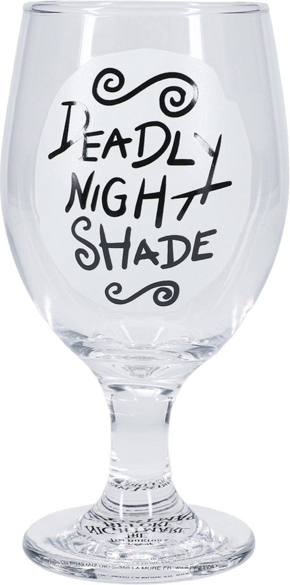 Paladone Nightmare Before Christmas Glow in the Dark Glass – Tazza Deadly Nightshade con licenza ufficiale per i fan di Halloween Jack Skellington, 350 ml