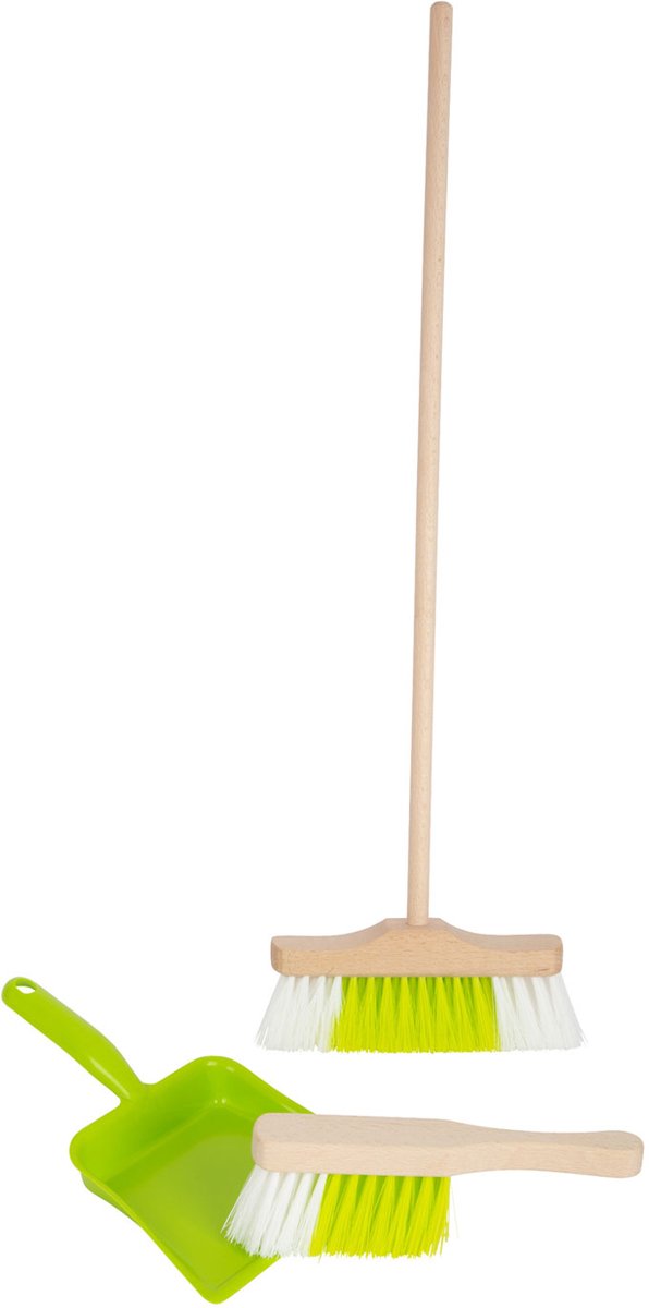 Piccole pista di legno set con scopa, 3dlg.