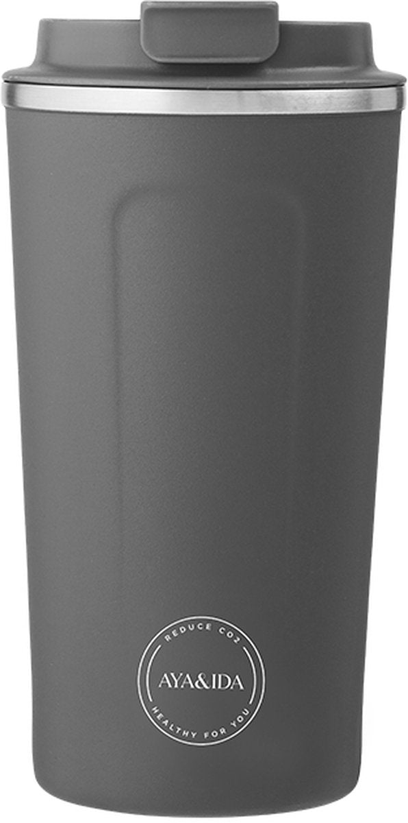 Aya ida aya ida - cup2go - taza termo - taza de café - café para llevar - taza de viaje - llévala contigo - 500ml - gris oscuro