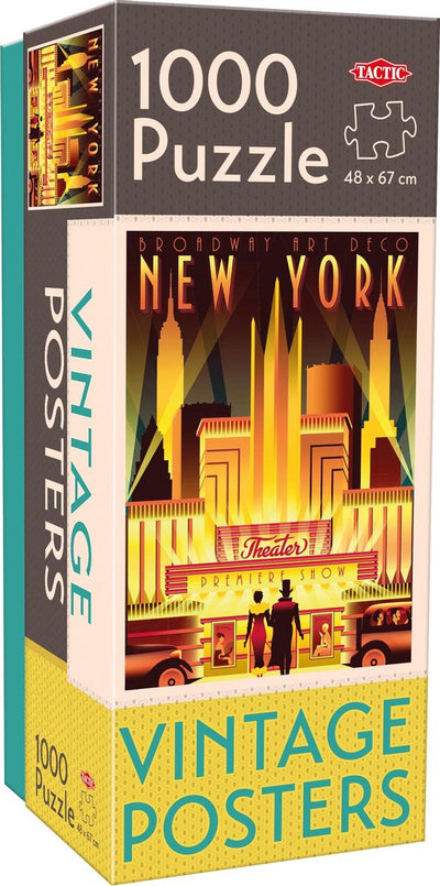 Tactic vintage new york - puzzle - 1000 pezzi - classico paesaggio urbano americano in stile retrò - design elegante e rilassante - alta qualità scandinava