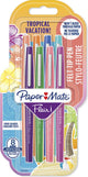 Paper mate flair-viltstiften | medium punt (0,7 mm) | diverse tropische-vakantiekleuren | 8 stuks