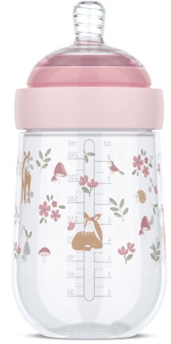 Biberón mepal mio little dutch - 240 ml - anticólicos - diseño en espiral que evita obstrucciones - silicona de grado médico - jardín de hadas