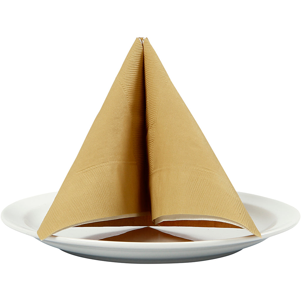 Servilletas Creativ Company, tamaño 40x40 cm, 60 gr, dorado, 20 piezas 1 caja