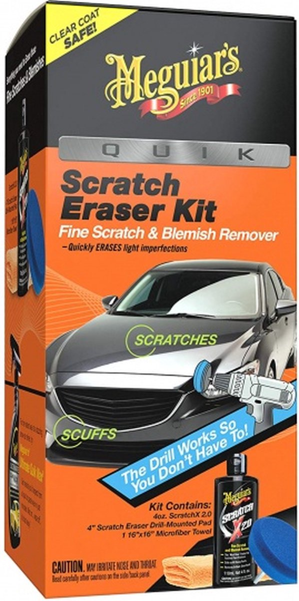 Meguiar's Meguiar's Quik Scratch Eraser Kit – Rimuovi graffi per auto – Include Scratchx 2.0