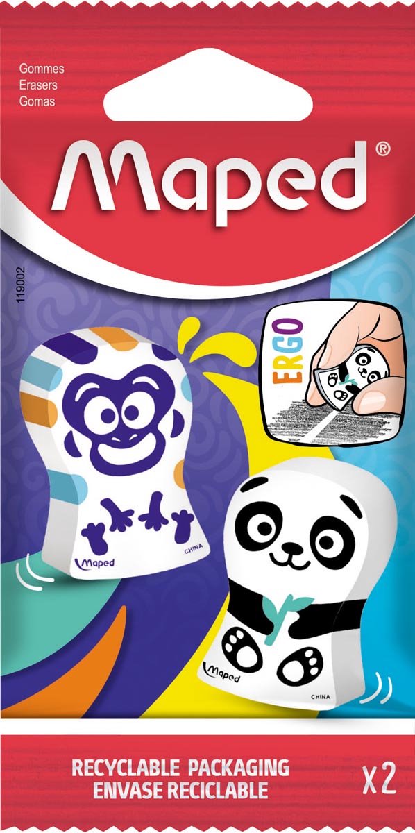 Maped office maped gum ergo fun | blister met 2 stuks