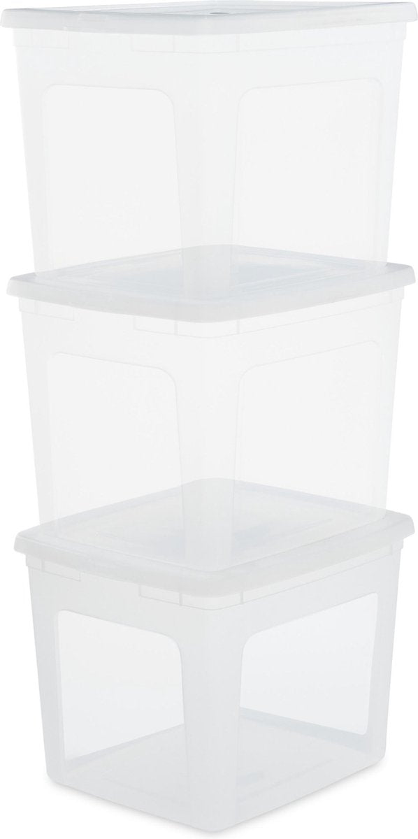 Scatola portaoggetti Iris Clearbox - 30 l - plastica - trasparente - set di 3