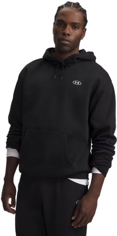 Under armour ua rival flc sudadera con capucha-blk camiseta deportiva para hombre - ultimate black - white