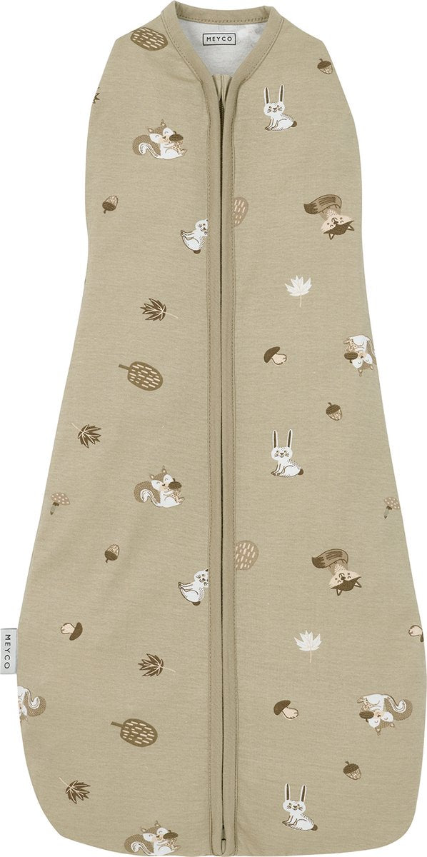 Meyco baby forest animals cocoon inbakerslaapzak - sand - 4-8 maanden - 70cm - 0.3 tog